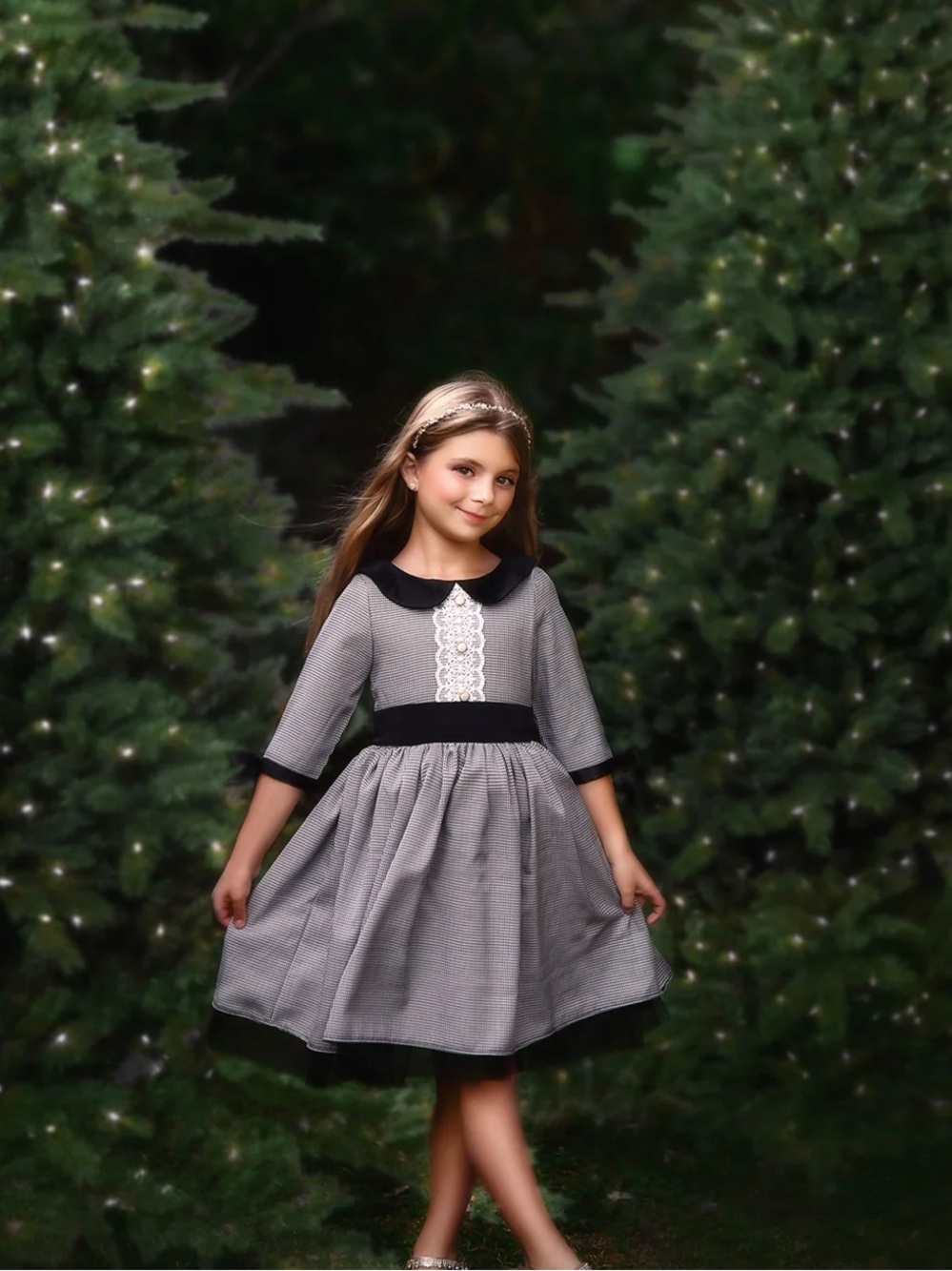 NWT Trish Scully‎ Penelope Girls Houndstooth Dress Size 7